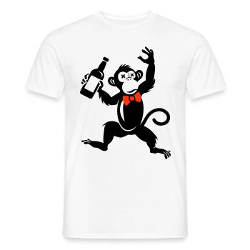 Monkey Funny Party Bachelor Groom Groom - Men's T-Shirt - white - Front - AI Model Male 178 dark (178cm)