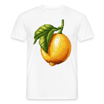 Icône Pixel Citron - T-shirt homme - blanc - Devant - AI Model Male 178 dark (178cm)