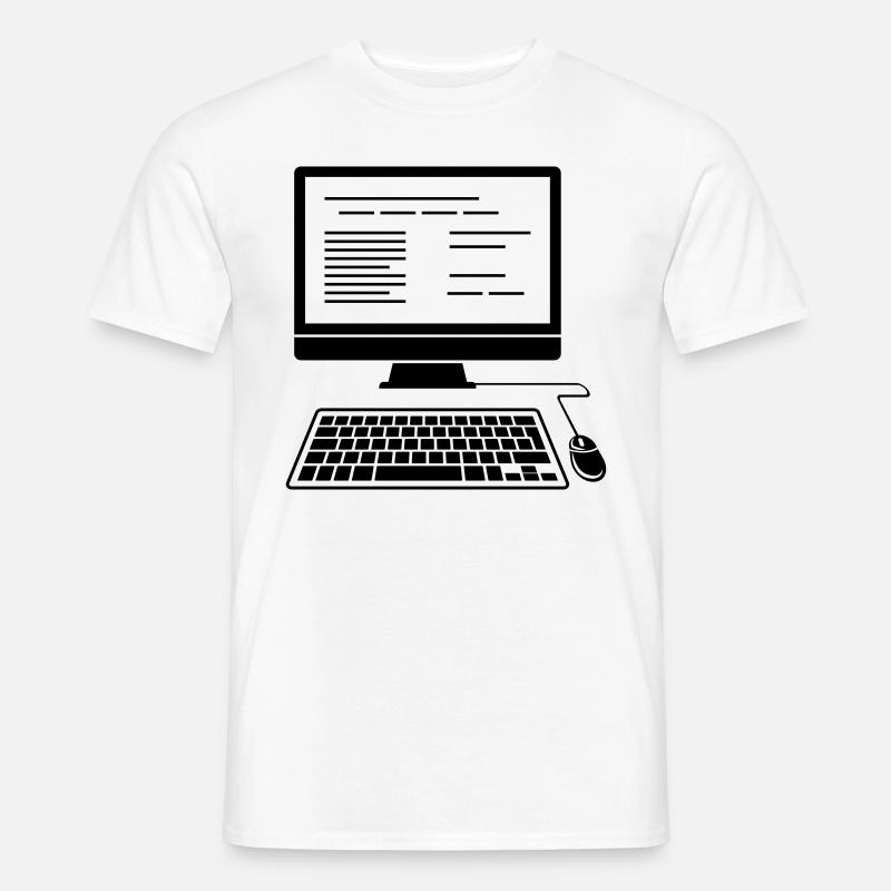 Ordinateur de bureau - T-shirt homme - blanc