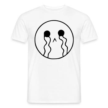 Emoji sketch cry noir - T-shirt homme - blanc - Devant - AI Model Male 178 dark (178cm)