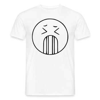 Emoji sketch passed black - Men's T-Shirt - white - Front - AI Model Male 178 dark (178cm)