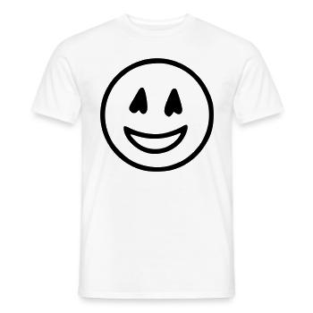 Emoji Skizze glücklich schwarz - T-shirt homme - blanc - Devant - AI Model Male 178 dark (178cm)