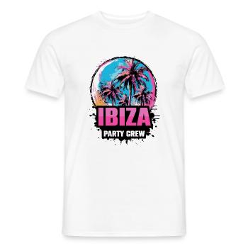 Ibiza Party Crew Holiday Saying - Men's T-Shirt - white - Front - AI Model Male 178 dark (178cm)