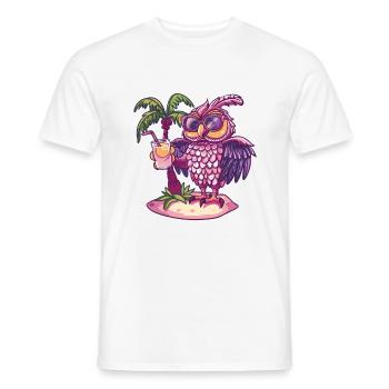 Eule Insel Sommer Palme - Männer T-Shirt - Weiß - Vorne - AI Model Male 178 dark (178cm)