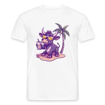 Palmier d’été de l’île du Taurus - T-shirt homme - blanc - Devant - AI Model Male 178 dark (178cm)