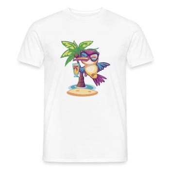 Colibri Oiseau Vacances D’été - T-shirt homme - blanc - Devant - AI Model Male 178 dark (178cm)