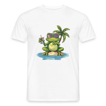 Frog Summer Holiday - Men's T-Shirt - white - Front - AI Model Male 178 dark (178cm)