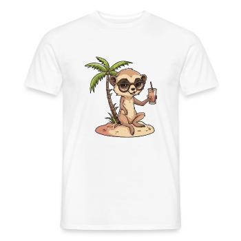 Vacances d’été de suricate - T-shirt homme - blanc - Devant - AI Model Male 178 dark (178cm)