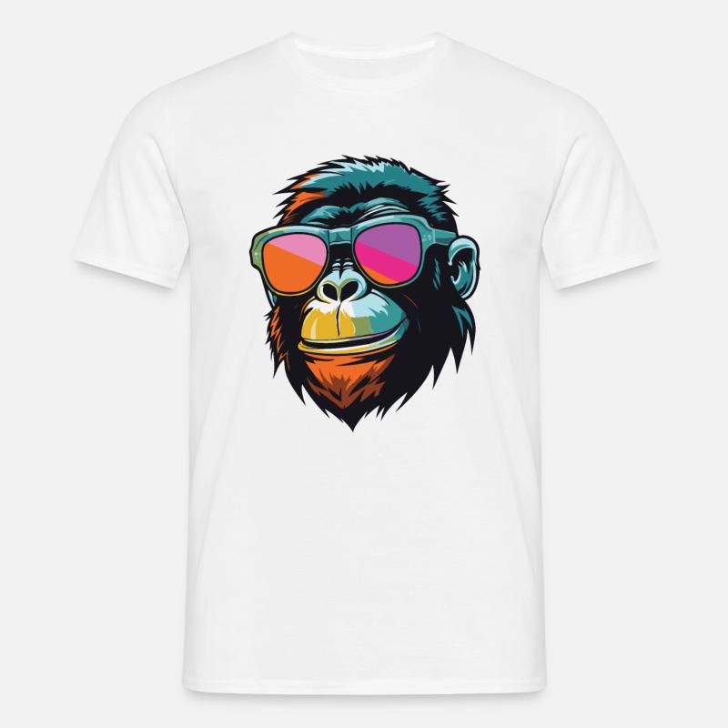 Monkey Head Cool Monkey - Men's T-Shirt - white