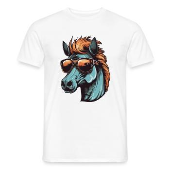 Pferd Kopf Cool - Männer T-Shirt - Weiß - Vorne - AI Model Male 178 dark (178cm)