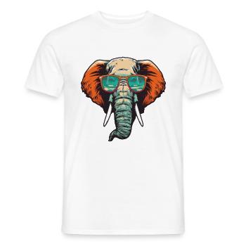 Elephant Head Cool - Men's T-Shirt - white - Front - AI Model Male 178 dark (178cm)