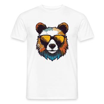 Tête de Panda Cool - T-shirt homme - blanc - Devant - AI Model Male 178 dark (178cm)