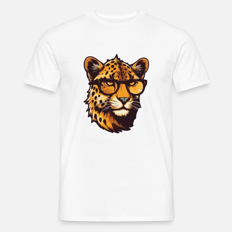 Gepard Kopf Cool - Männer T-Shirt - Weiß