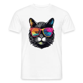 Katze Symbol Kopf Cool - Männer T-Shirt - Weiß - Vorne - AI Model Male 178 dark (178cm)
