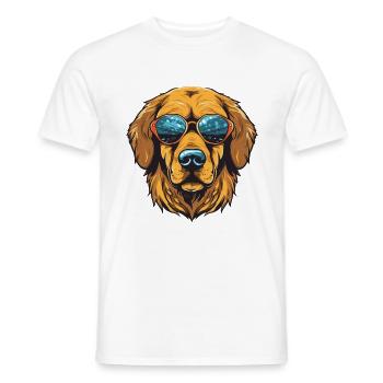 Golden Retriever Dog Head Cool - Men's T-Shirt - white - Front - AI Model Male 178 dark (178cm)