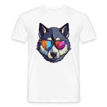 Husky Dog Head Cool - Men's T-Shirt - white - Front - AI Model Male 178 dark (178cm)