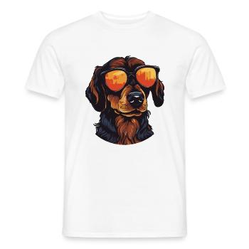 Dachshund Hund Kopf Dackel - Männer T-Shirt - Weiß - Vorne - AI Model Male 178 dark (178cm)