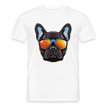 Französische Bulldogge Hund Kopf - Männer T-Shirt - Weiß - Vorne - AI Model Male 178 dark (178cm)