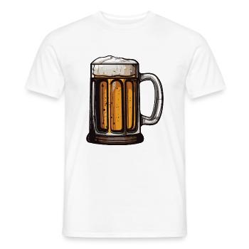 Beer Mug Beer Glass - Men's T-Shirt - white - Front - AI Model Male 178 dark (178cm)