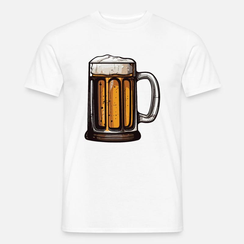 Bierkrug Bier Glas - Männer T-Shirt - Weiß