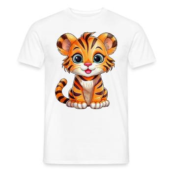 Kleiner Tiger - Männer T-Shirt - Weiß - Vorne - AI Model Male 178 dark (178cm)
