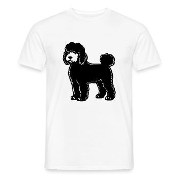 Caniche Chien Icône - T-shirt homme - blanc - Devant - AI Model Male 178 dark (178cm)