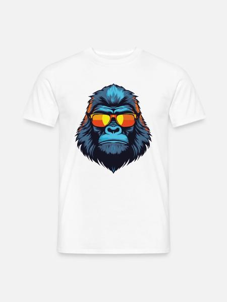 Fête Gorilla Cool Head - T-shirt homme - blanc