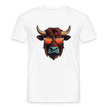 Bull Cool Head Party Taurus - Men's T-Shirt - white - Front - AI Model Male 178 dark (178cm)