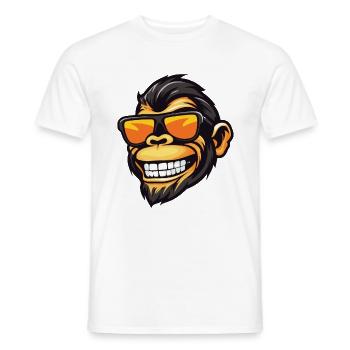 Monkey Cool Head Party - Men's T-Shirt - white - Front - AI Model Male 178 dark (178cm)
