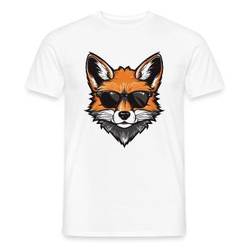 Fuchs Cool Kopf Party - Männer T-Shirt - Weiß - Vorne - AI Model Male 178 dark (178cm)