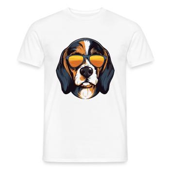 Beagle Dog Cool Head Party - Men's T-Shirt - white - Front - AI Model Male 178 dark (178cm)