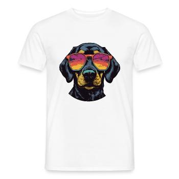 Dachshund Hund Kopf Dackel - Männer T-Shirt - Weiß - Vorne - AI Model Male 178 dark (178cm)