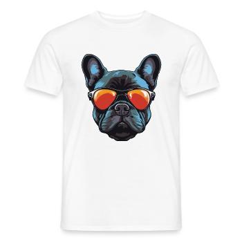 Französische Bulldogge Hund Kopf - Männer T-Shirt - Weiß - Vorne - AI Model Male 178 dark (178cm)