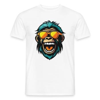Monkey Head Funny Party - Men's T-Shirt - white - Front - AI Model Male 178 dark (178cm)