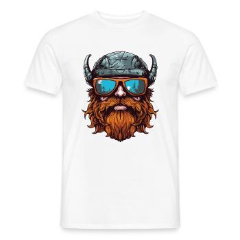 Viking Head Party Warrior - Men's T-Shirt - white - Front - AI Model Male 178 dark (178cm)