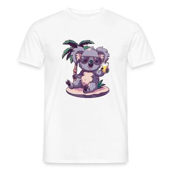 Koala Summer Beach Comic - Men's T-Shirt - white - Front - AI Model Male 178 dark (178cm)