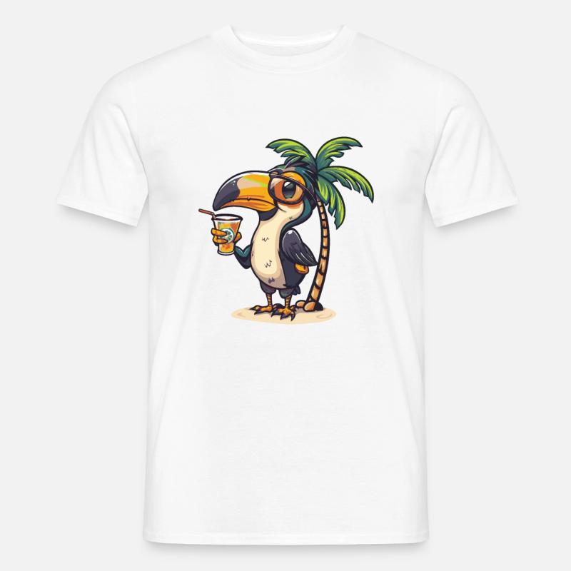 Tukan Vogel Sommer Strand Comic - Männer T-Shirt - Weiß
