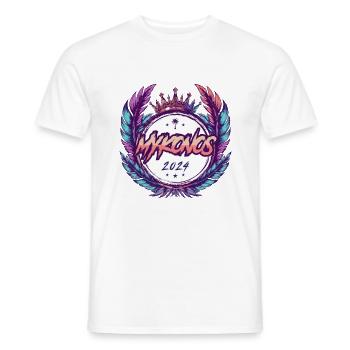Armoiries de Mykonos 2024 - T-shirt homme - blanc - Devant - AI Model Male 178 dark (178cm)