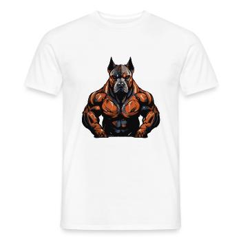 Gymnase d’entraînement des muscles du chien - T-shirt homme - blanc - Devant - AI Model Male 178 dark (178cm)