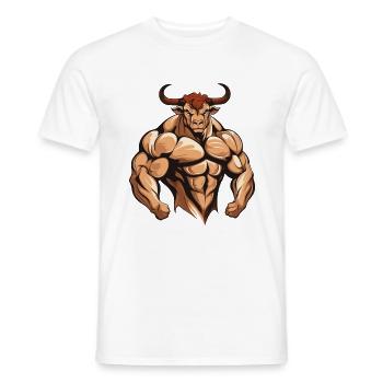 Bull Bull Beast Fitness - T-shirt homme - blanc - Devant - AI Model Male 178 dark (178cm)