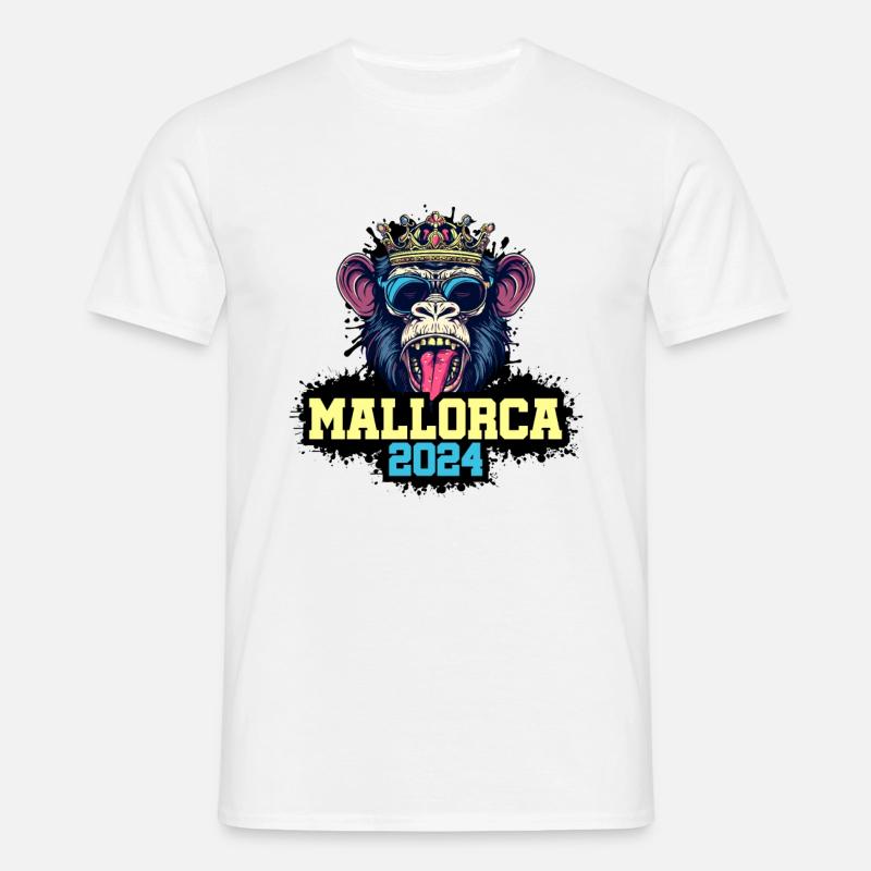 Mallorca 2024 Affe - Männer T-Shirt - Weiß