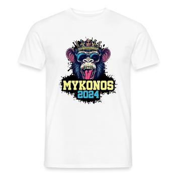 Mykonos 2024 Affe - Männer T-Shirt - Weiß - Vorne - AI Model Male 178 dark (178cm)