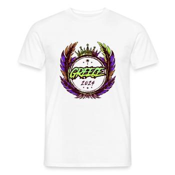 Grèce 2024 Coloré - T-shirt homme - blanc - Devant - AI Model Male 178 dark (178cm)