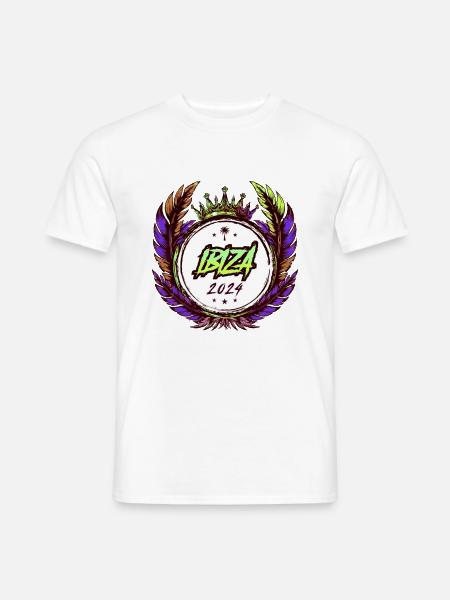 Ibiza 2024 Bunt - Männer T-Shirt - Weiß