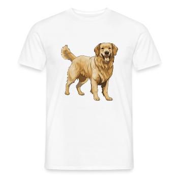 Golden Retriever Dog - Men's T-Shirt - white - Front - AI Model Male 178 dark (178cm)
