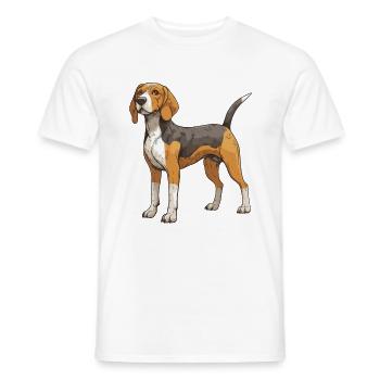 Beagle Hund - Männer T-Shirt - Weiß - Vorne - AI Model Male 178 dark (178cm)