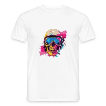 Ski Skelett Skibrille Skull - Männer T-Shirt - Weiß - Vorne - AI Model Male 178 dark (178cm)