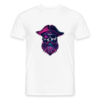 Capitaine squelette pirate - T-shirt homme - blanc - Devant - AI Model Male 178 dark (178cm)
