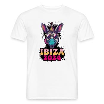 Ibiza 2024 Âne de fête - T-shirt homme - blanc - Devant - AI Model Male 178 dark (178cm)