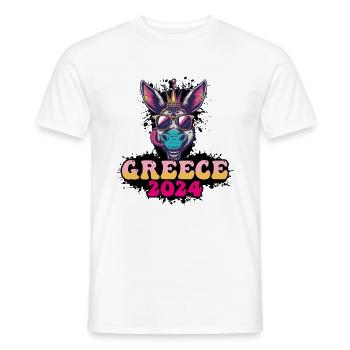 Grèce 2024 Âne de fête - T-shirt homme - blanc - Devant - AI Model Male 178 dark (178cm)